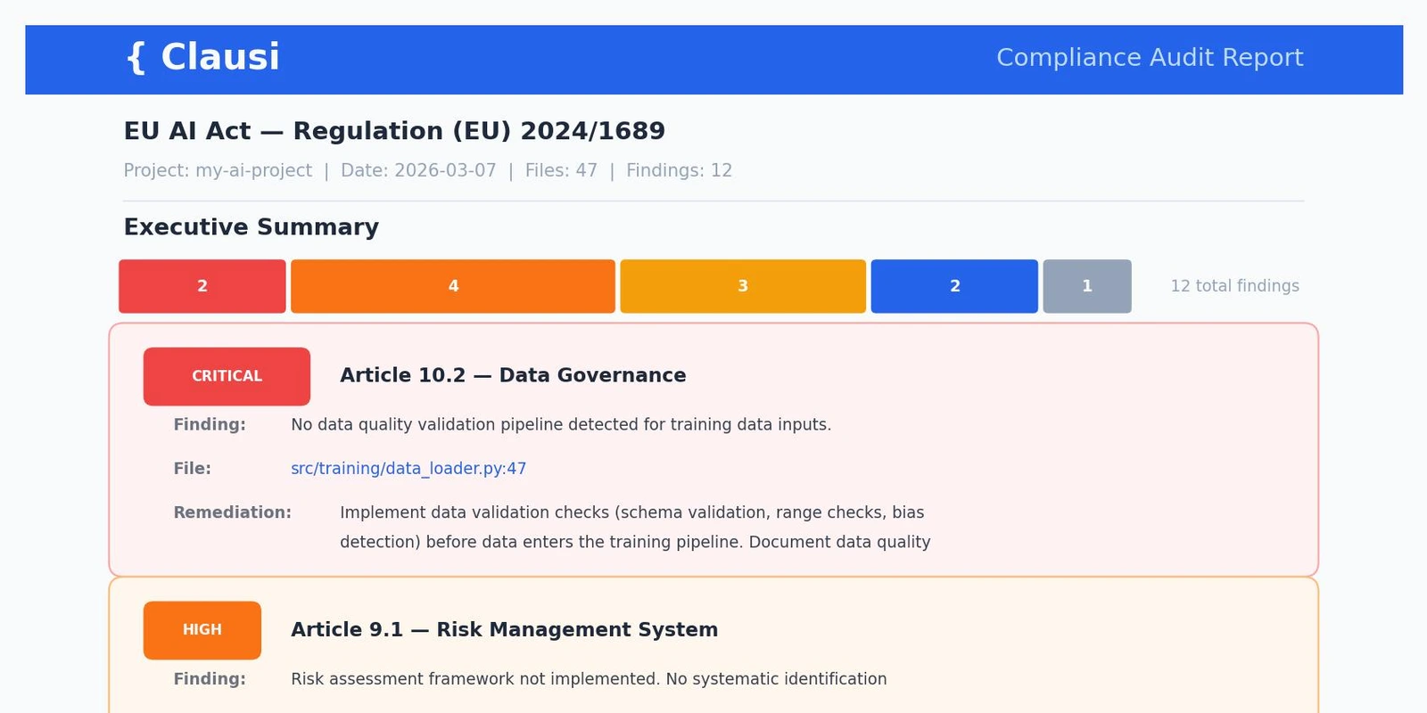 Clausi — AI Compliance Auditing CLI